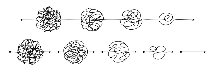 simplifying process confused complicated way from vector image