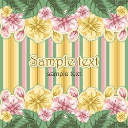 Striped floral background vector