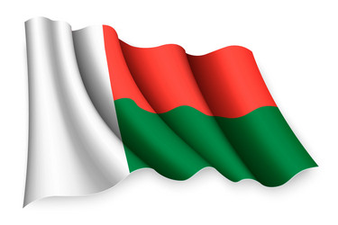 Madagascar Flag Isolated Realistic Wave Flag Vector Image