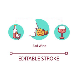 bad wine concept icon expert sommelier guide vector