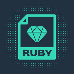 green ruby file document download button vector image