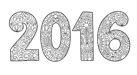 New year inscription 2016 hand written vector