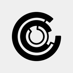 pie chart icon in solid style for any projects vector image