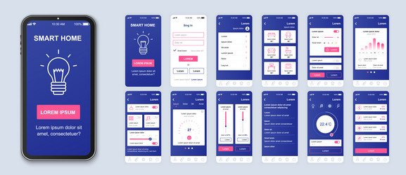 smart home ui mobile app interface vector image
