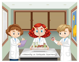 withstanding earthquake experiment with scientist vector image