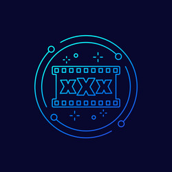 xxx video icon linear design vector