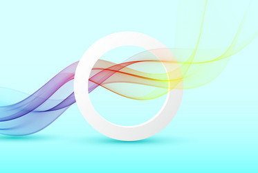 background with smooth color wave and white circle vector image