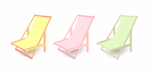 Beach chair set of chaise longues different vector