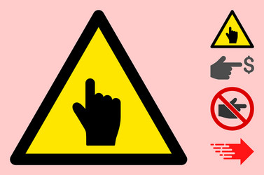 Forward pointer warning triangle sign icon vector