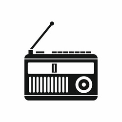 retro radio icon simple style vector