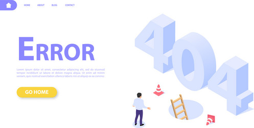 concept a web page with an error 404 vector image