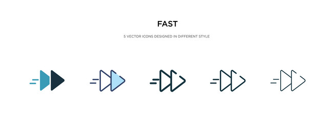fast icon in different style two colored vector image