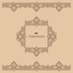 Retro frame with place for text line art design vector
