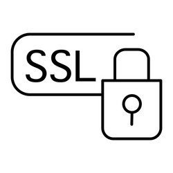 Ssl security thin line icon certificate protected vector