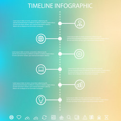Timeline Chart with Icons - Business Progress vector image