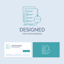 todo task list check time business logo line icon vector image