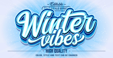 Winter Vibes Text Effect vector image