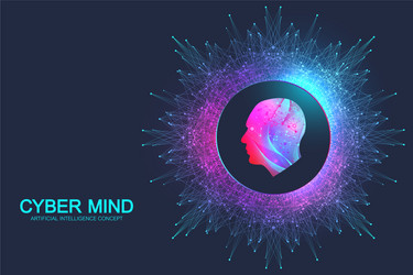 Artificial Intelligence Brain Network vector image