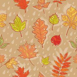 Leaves and fruits seamless pattern Royalty Free Vector Image