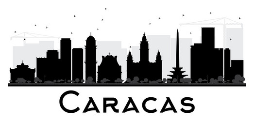 Caracas City Skyline Silhouette Vector Image