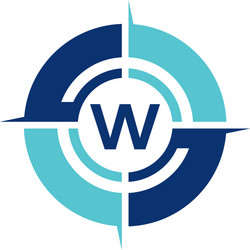 compass guide solution initial w vector image