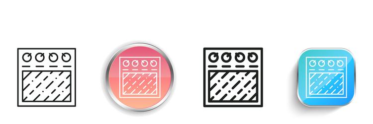 guitar pedal icon thin linear regular and button vector image
