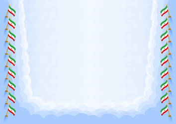 horizontal frame and border with iran flag vector image