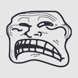 Coolface trollface meme high quality Royalty Free Vector