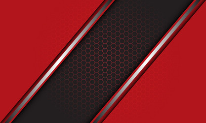 Red & Silver Hexagon Mesh Pattern vector image