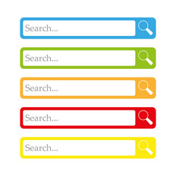 Set search bars flat web design elements vector