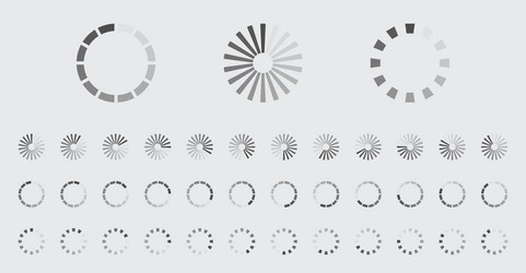 circular loading buffering icons set vector image