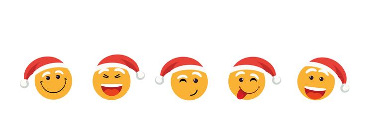 Collection of emoticons for christmas and new year vector