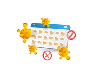 data folder is attacked by a malware virus vector image