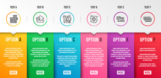 Online survey timer and send mail icons set vector