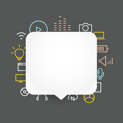 speech cloud template with different icons vector image