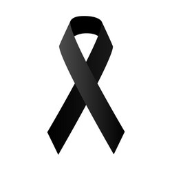 Black ribbon mourning symbol isolated Royalty Free Vector