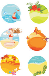Travel Icons - Vacation & Holiday Collection Vector Image