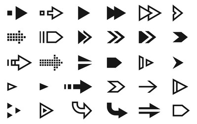 arrow set interface element collection digital vector image