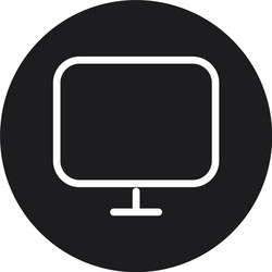 computer monitor icon block style vector image