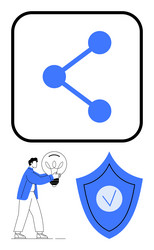 concept of data sharing innovation and security vector image