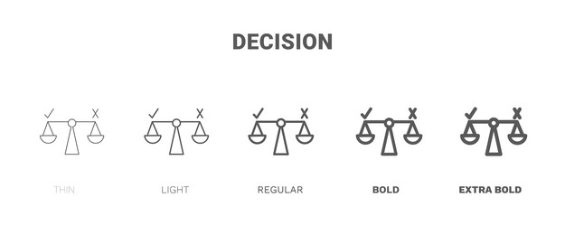 decision icon thin regular bold and more style vector image
