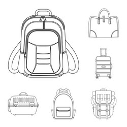 design of suitcase and baggage sign set vector image