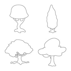 isolated object of tree and nature symbol set vector image
