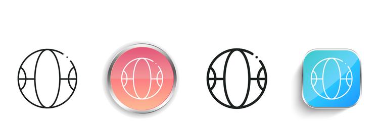 medicine ball icon thin linear regular and button vector image