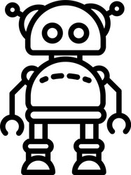 robot mascot mechanical technology artificial vector