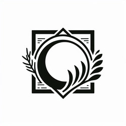 Geometric Laurel Crest Vector Image