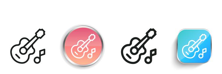 guitar icon thin linear regular and button style vector image