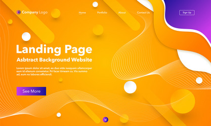Landing page abstract background website template vector