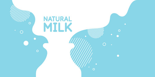 Modern poster fresh milk with splashes on a light vector