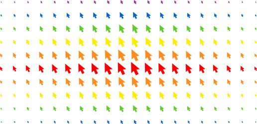 mouse cursor spectrum halftone grid vector image